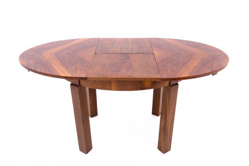 Oval Art Deco table from the 1940s, Poland. After renovation.
