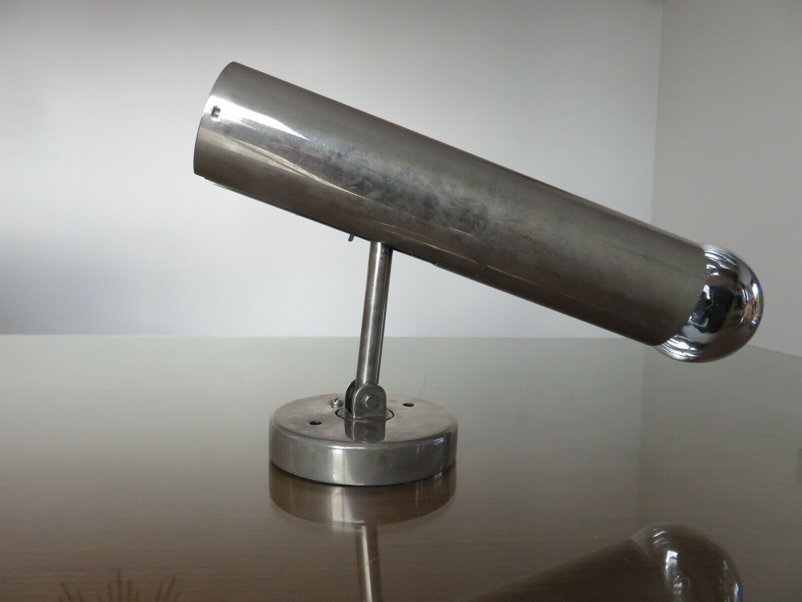 Minimalist wall lamp " lita " articulated in chrome brass 70s