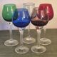 Colored stemmed glasses