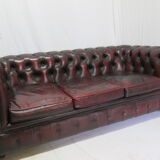 Sofa english chesterfield 3 places leather