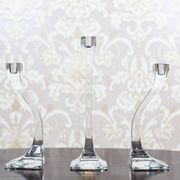 Bougeoirs en verre vintage, années 1950, ensemble de 3