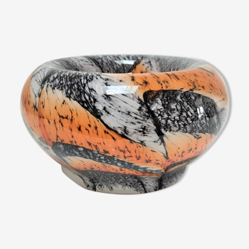 Empty pocket Carlo Moretti opaline glass orange and black design