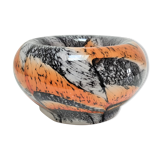 Vide poche Carlo Moretti verre opalin orange et noir design