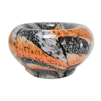 Empty pocket Carlo Moretti opaline glass orange and black design