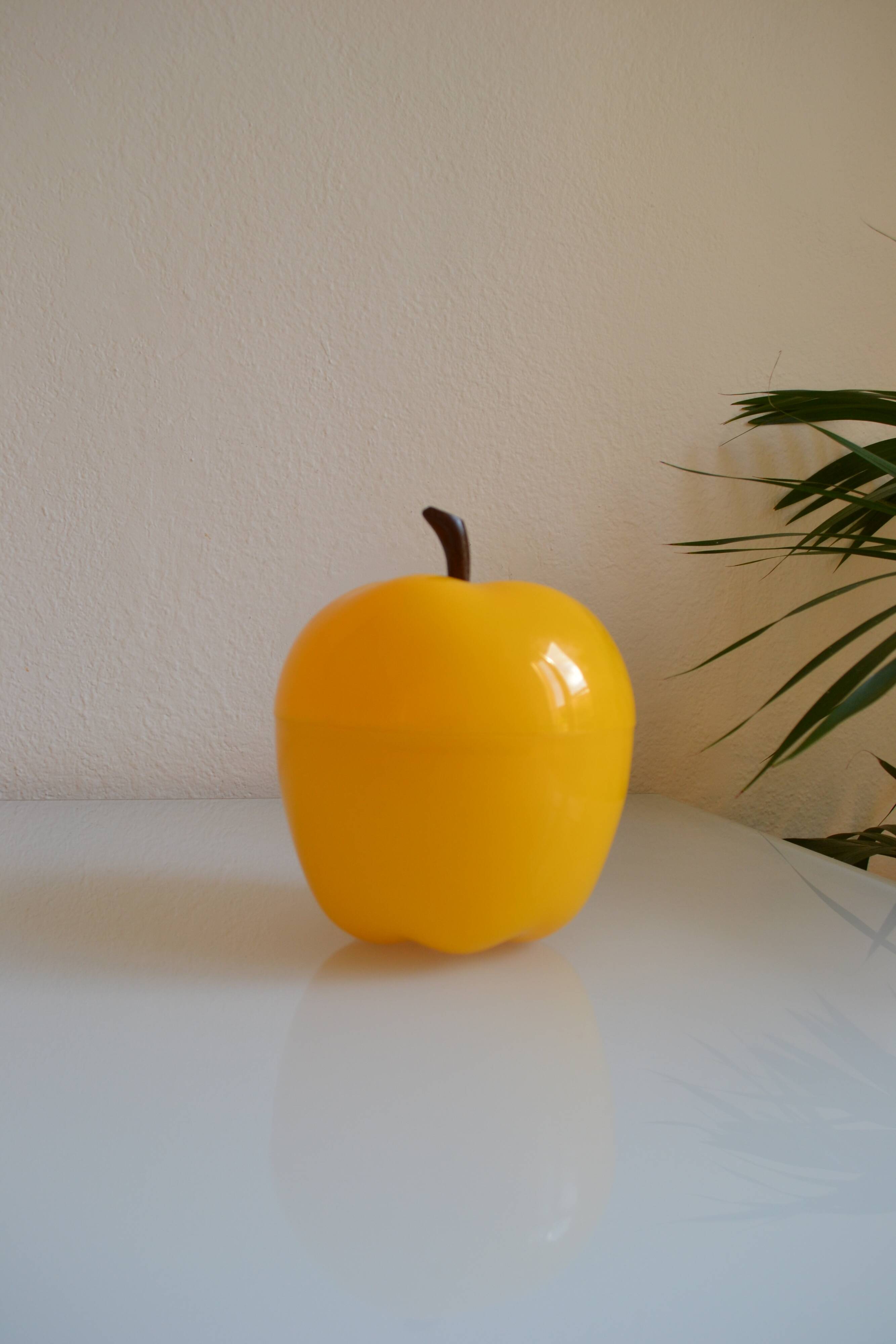 Vintage yellow apple ice bucket or ice cubes 1970 70's