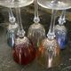 Suite of five crystal standing glasses color