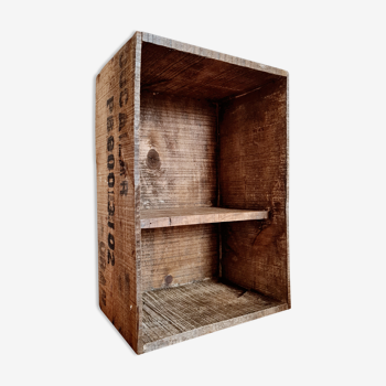 Old wooden workshop box with compartments