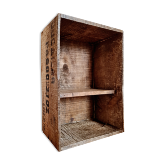 Old wooden workshop box with compartments