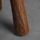 Robust primitive solid wood stool, Europe, 1970s