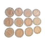 11 dessous de verre en dentelle main  rose