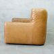 Brutalistic italian leather living room set, 1970, set of 2