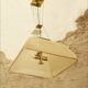 Large Lamperti chandelier made of fiberglass and brass from the 1970s.