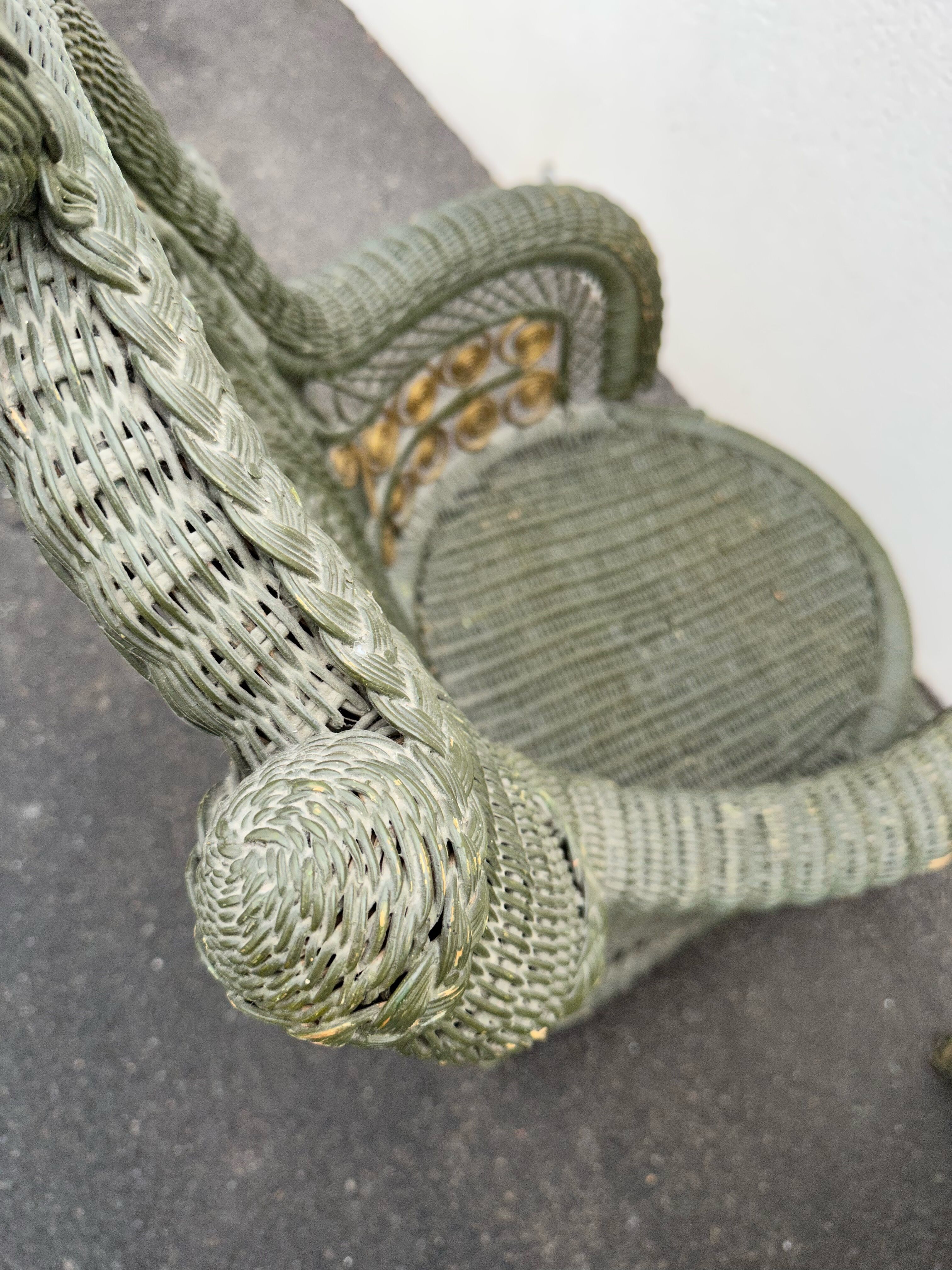Perret & Vibert pair of ornate rattan armchairs, circa 1890