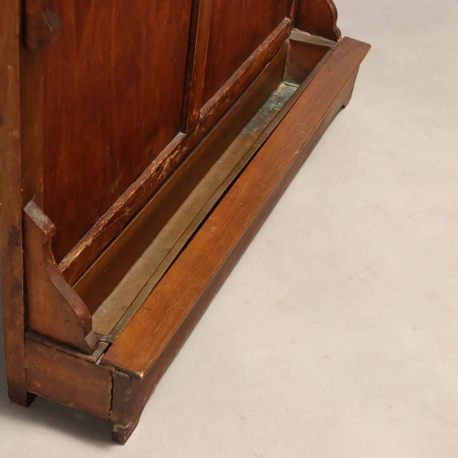Antique coat rack in stained beech, Italy, 19th century.