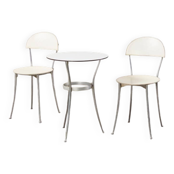 Enzo Mari Pair of Tonietta Chairs + Trevi Table for Zanotta Italy 1985