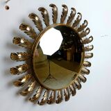 Vintage brass sunburst mirror 1960s