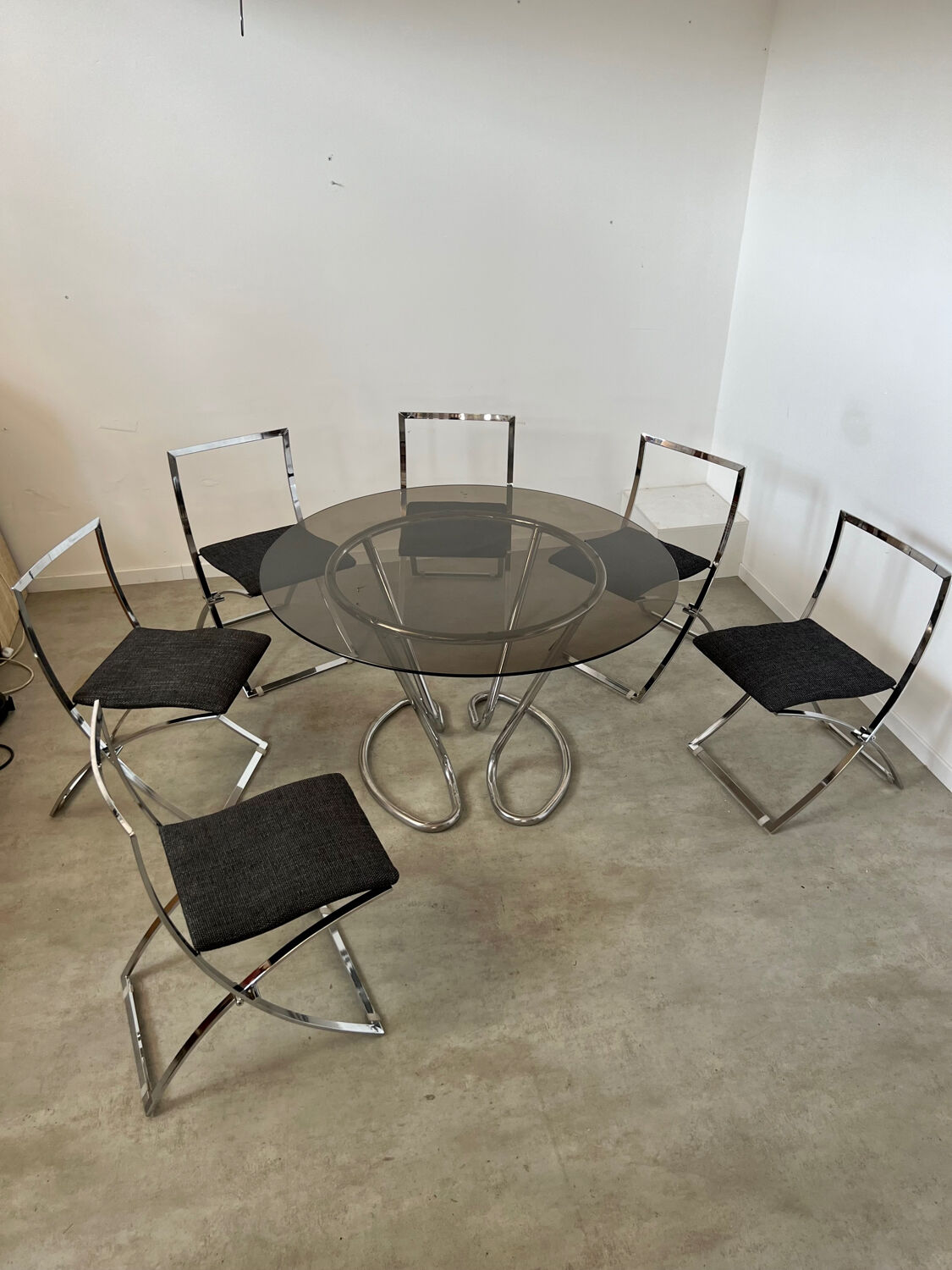 Table et 6 chaises pliante Luisa vintage design italien Marcelo Cuneo
