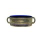 Art Nouveau jardiniere, silver-plated brass, cobalt glass, United Kingdom, 1960s.