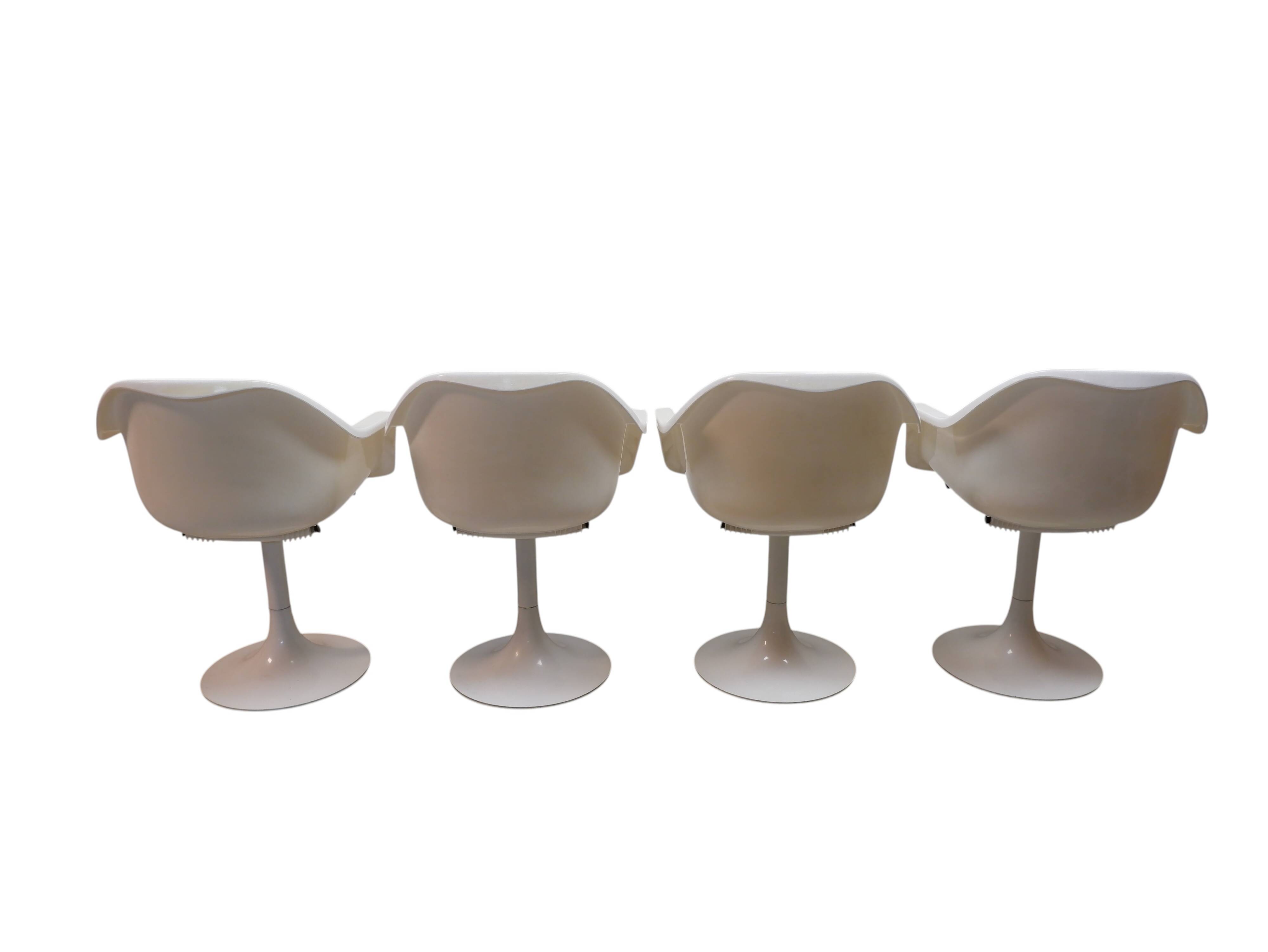 Ensemble de 4 chaises pivotantes par OWI, années 1970