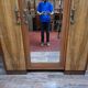 three-door wardrobe in fruitwood veneer, Art Deco style