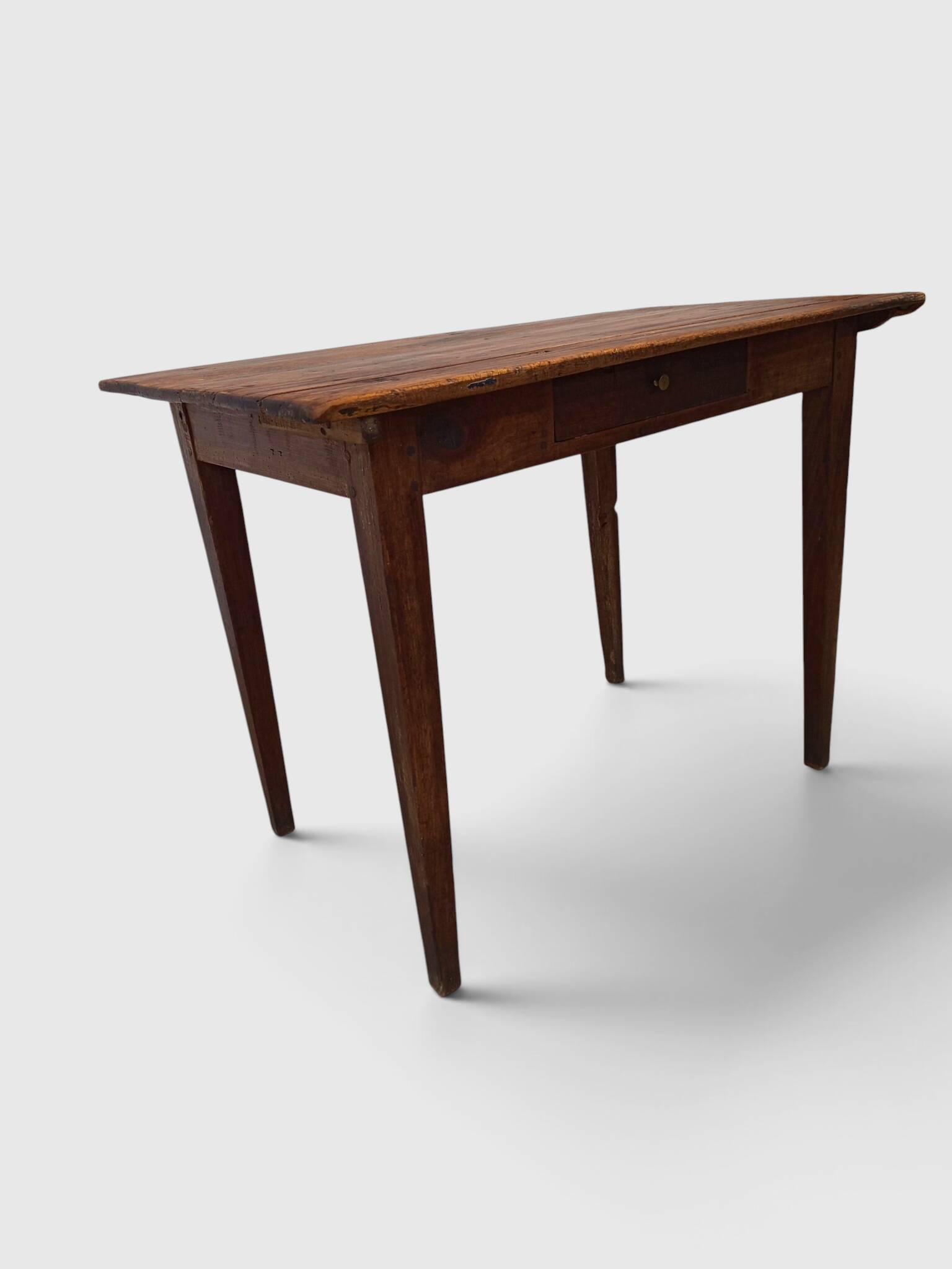 Petite table de ferme rustique en bois massif – Fin XIXe / Début XXe