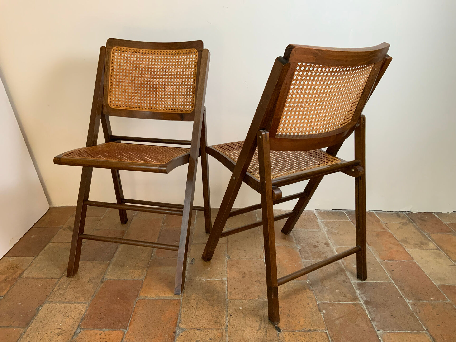 Paire de chaise pliante mid-century 