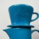 German Mid-Century Modern Space Age Ceramic Puppet-size Coffee Filter and Pot Set from Melitta, 1960s, Set of 2