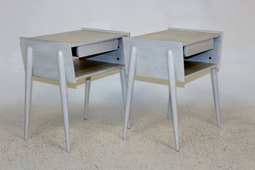 Set of 2 oak bedside tables, Sweden, 1960