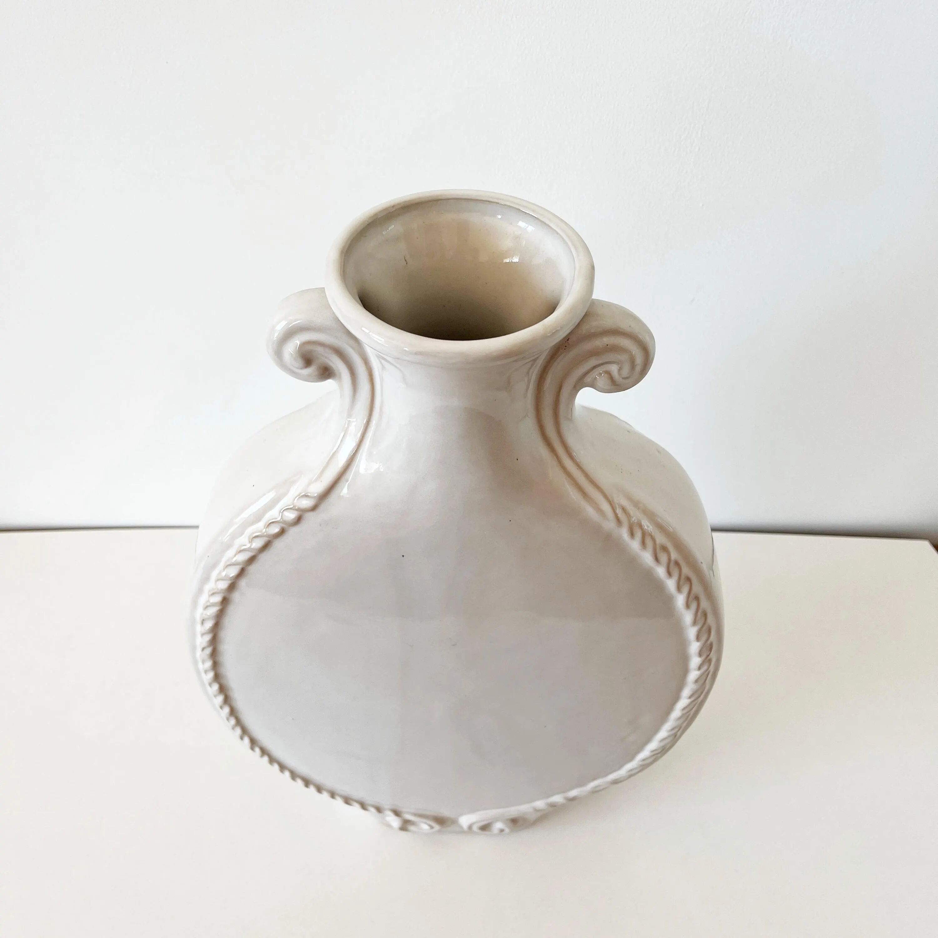 Large vintage white ceramic vase