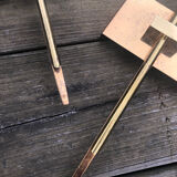 Glass and gold metal tulip wall lights