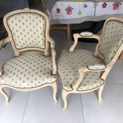 Paire de fauteuil laqué de style Louis XV