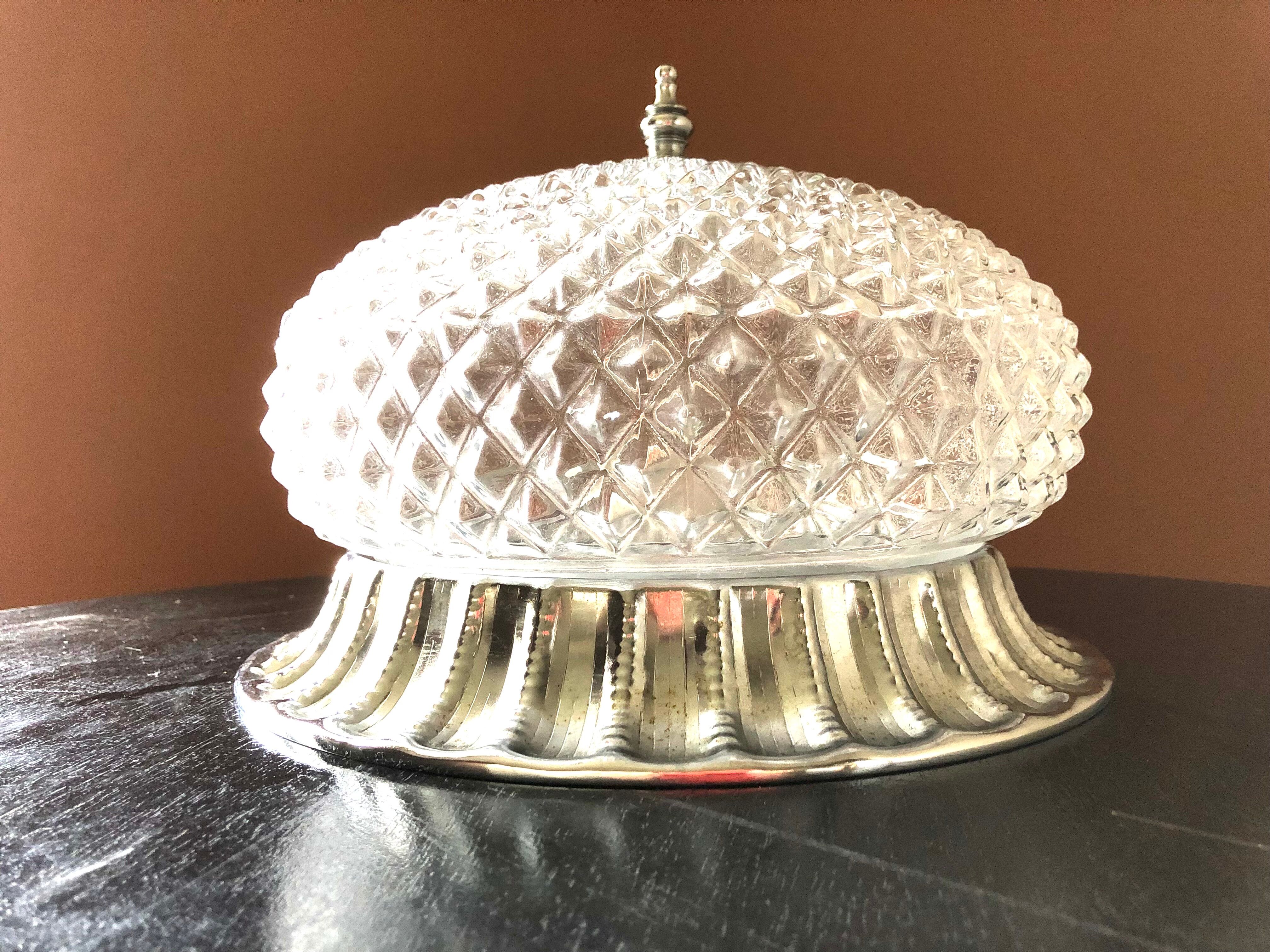 Sea urchin-tipped ceiling lamp with diamond-tipped glass