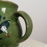 Vase with green handle