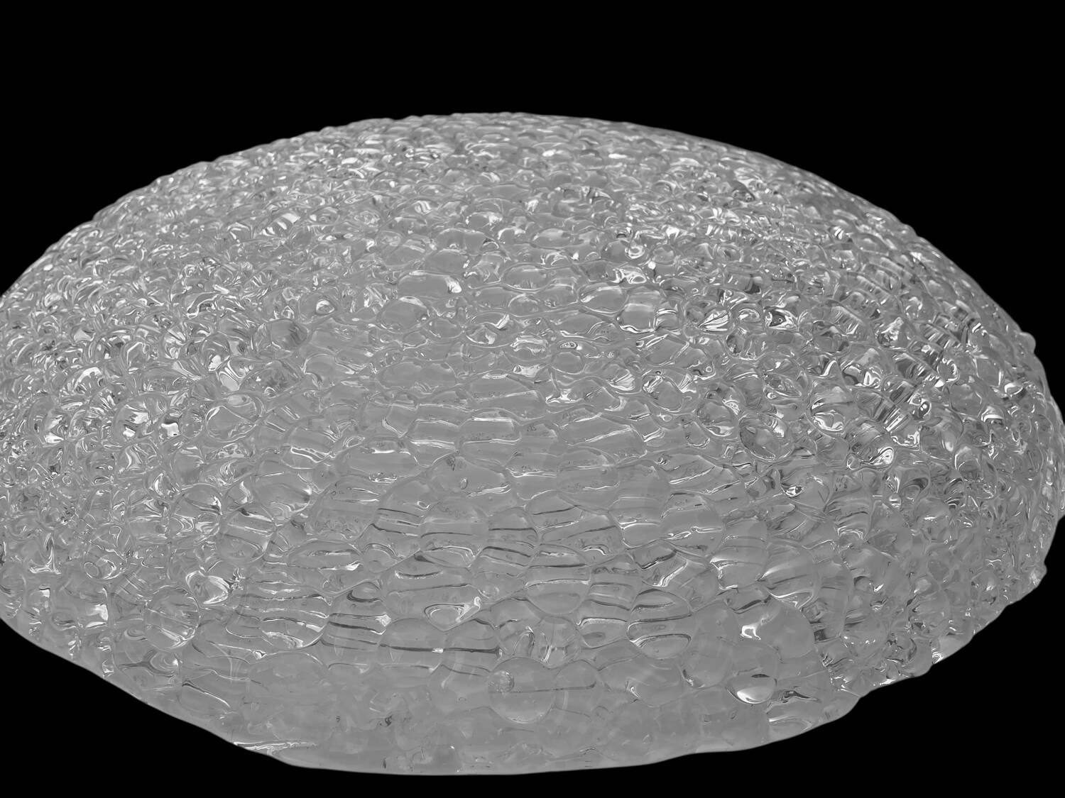 Froozen ice glas wall ceiling lamp D= 50cm 1970s Germany