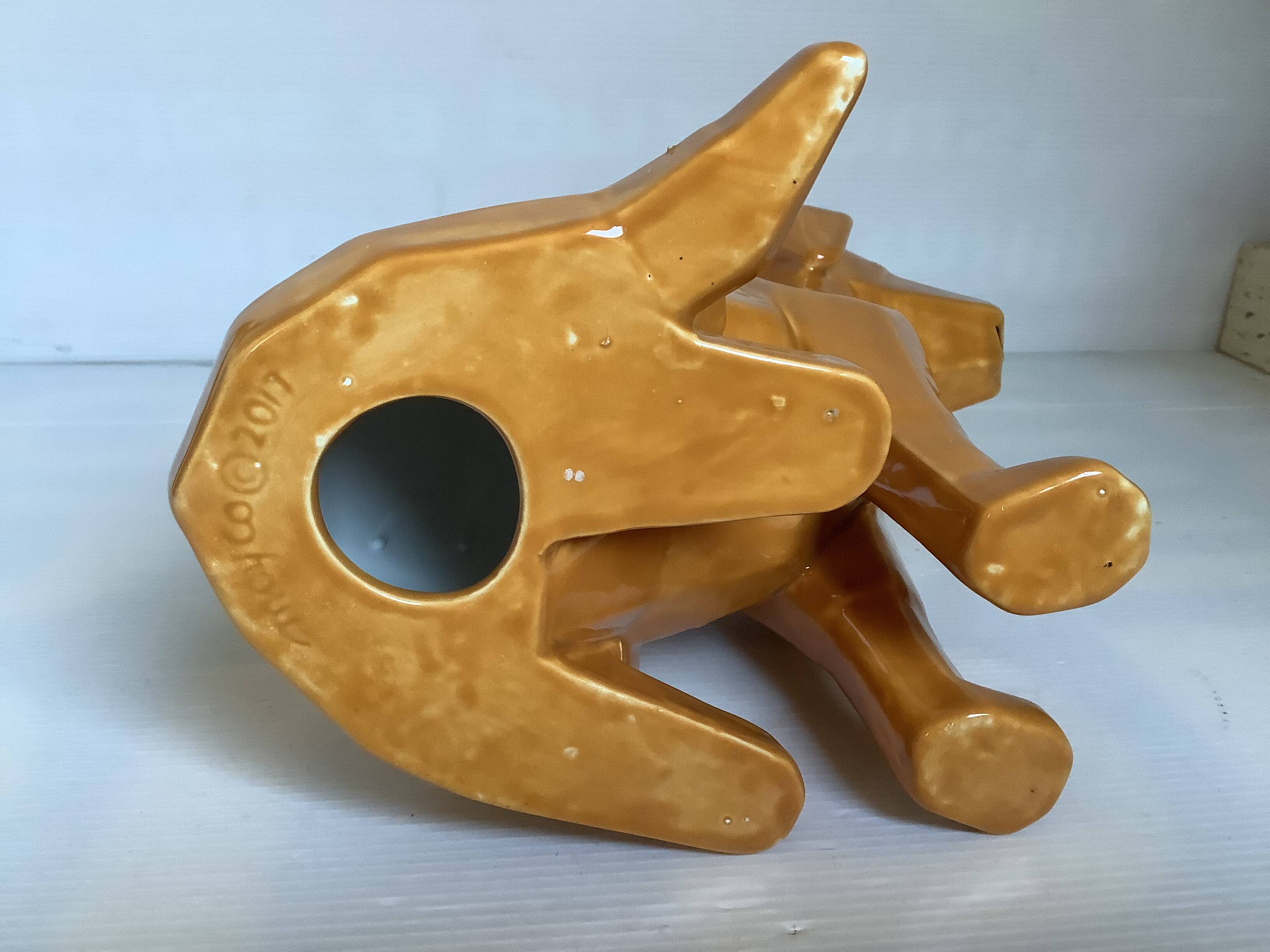 Grand chien style origami céramique