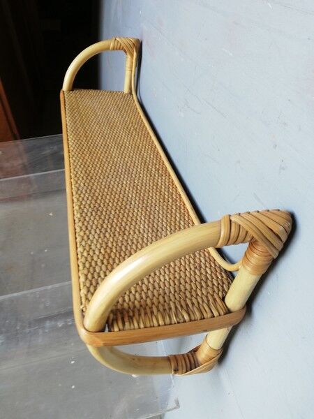 Rattan wall shelf ep 1970