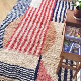 Béni Ouarain rug with stripes and geometric patterns