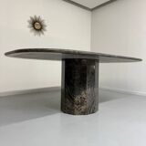 Vintage 80s Italian design marble dining table