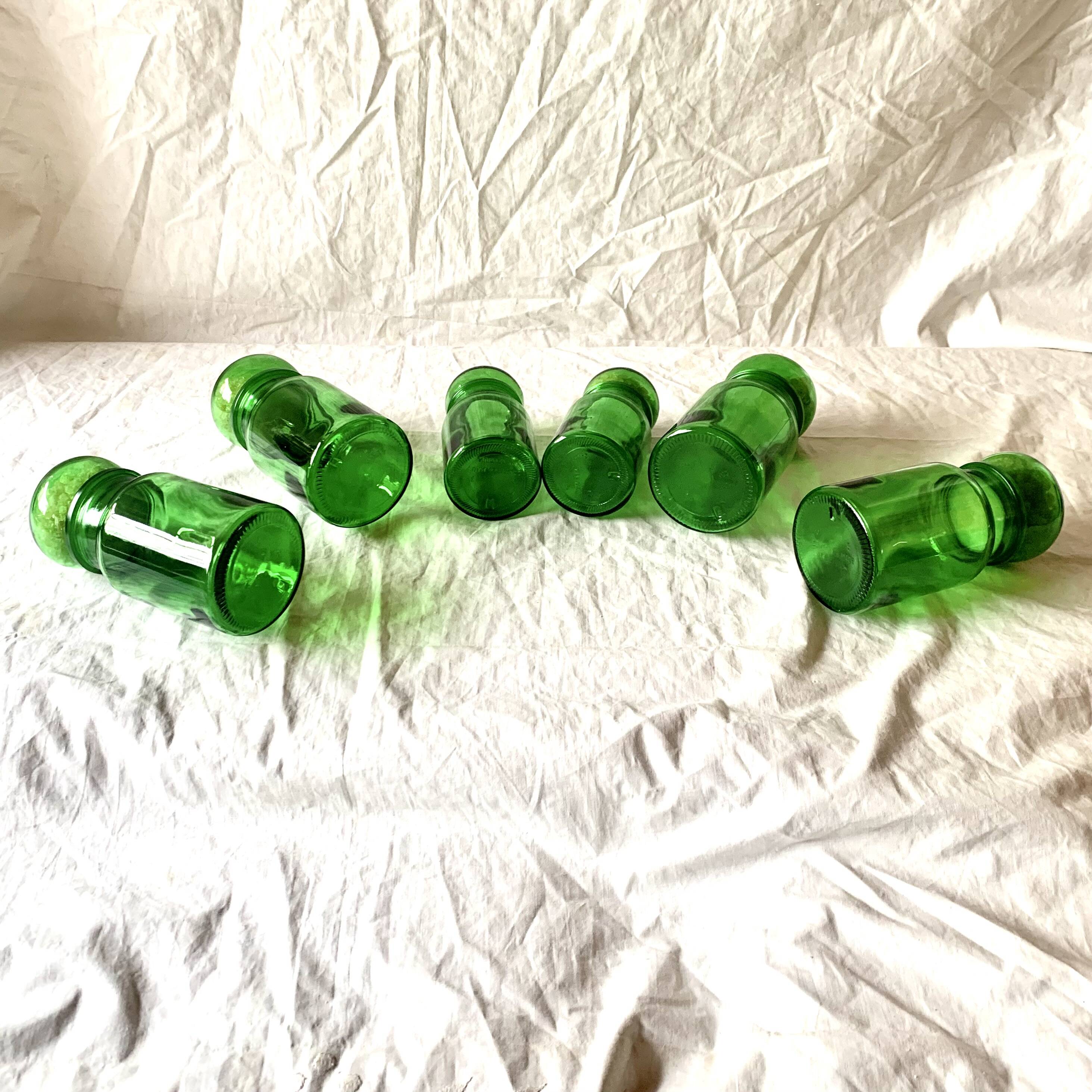 Lot de 6 pots d'apothicaire en verre