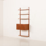 Scandinavian teak wall unit with a secretaire