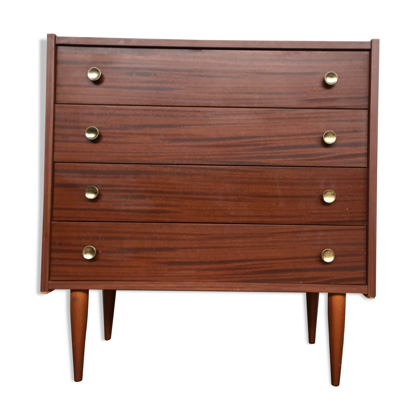 Chest of drawers semainier rag maker vintage wood bubinga 1950