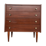 Chest of drawers semainier rag maker vintage wood bubinga 1950