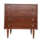 Commode semainier chiffonnier vintage bois de bubinga 1950