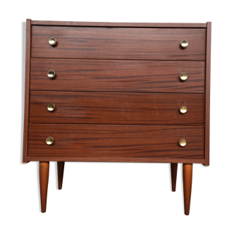 Chest of drawers semainier rag maker vintage wood bubinga 1950