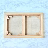 Oil on canvas countryside landscape under a stormy sky