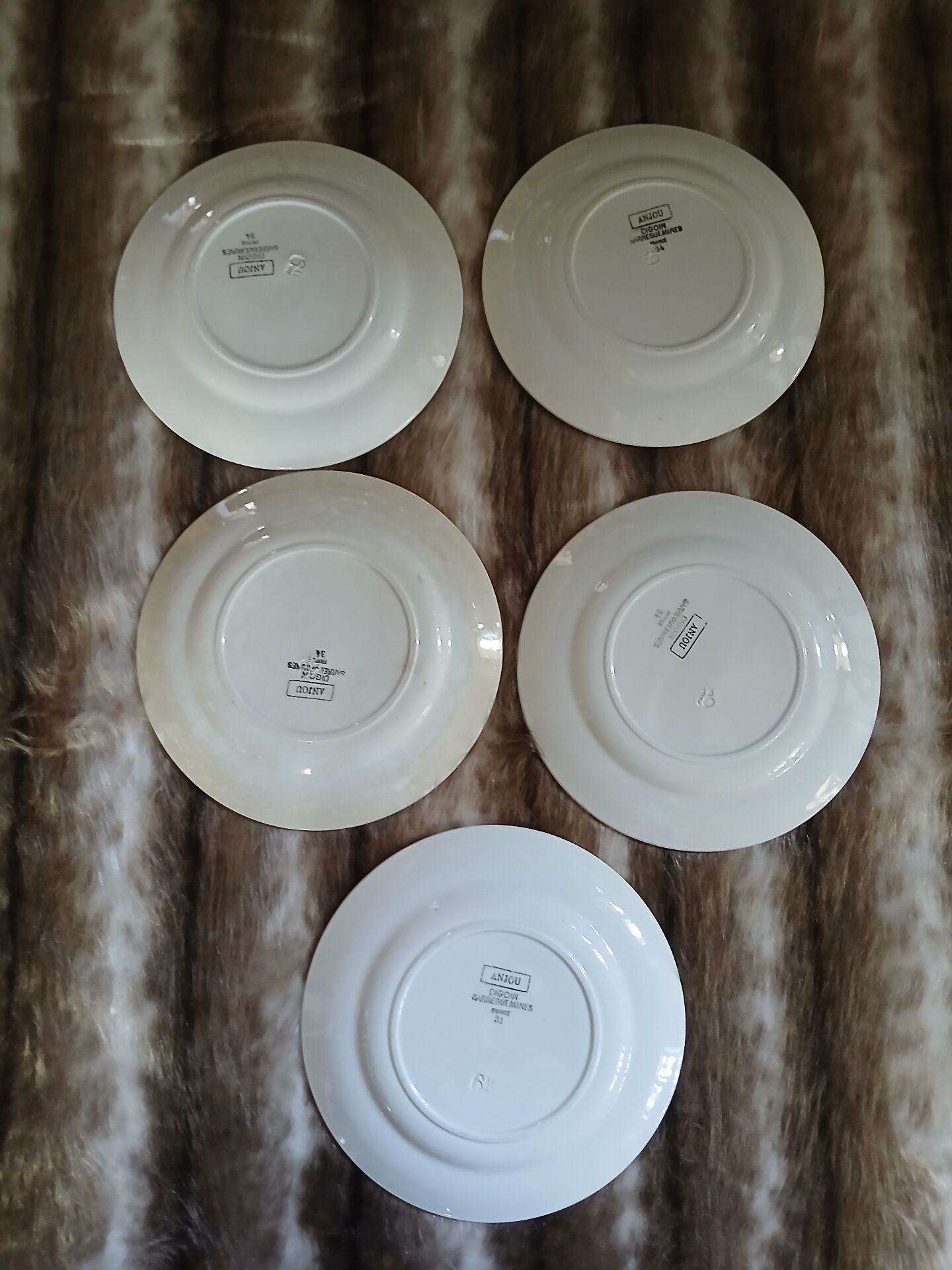 5 assiettes à dessert anciennes Digoin et Sarreguemines