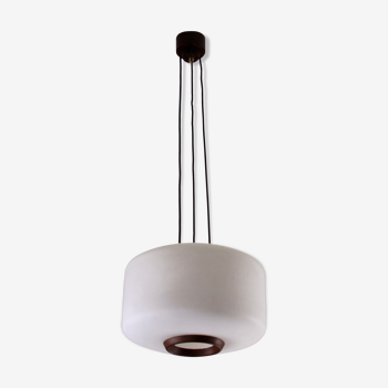 Pendant light in opaline, Italy, 1950