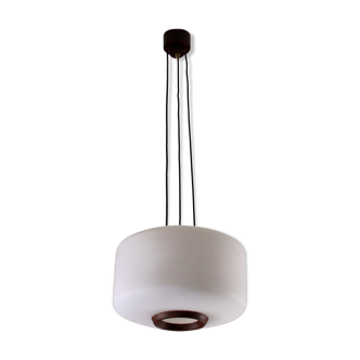 Pendant light in opaline, Italy, 1950