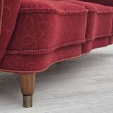 Années 1960, canapé danois 3 places, état d'origine, tissu coton-laine.