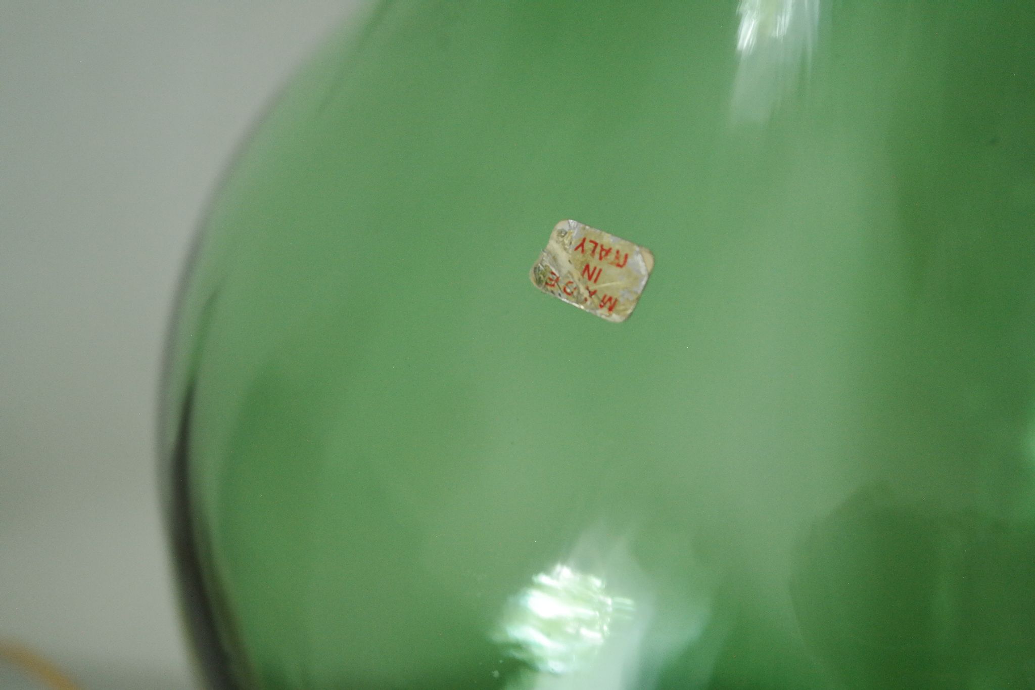 Thick glass vase from Italy, vintage.